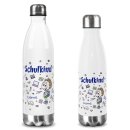 Wei&szlig;e Edelstahl-Trinkflasche - Schulkind Junge -...