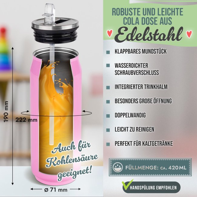 Cola-Dose - Rechnen Junge - mit Name - Pink 420 ml