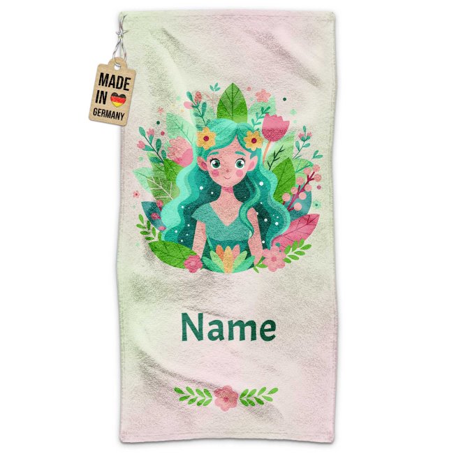 Kinder-Handtuch - Waldfee - mit Name - 140 x 70 cm