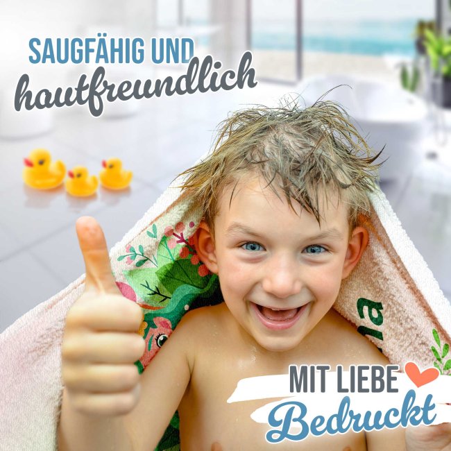 Kinder-Handtuch - Waldfee - mit Name - 140 x 70 cm