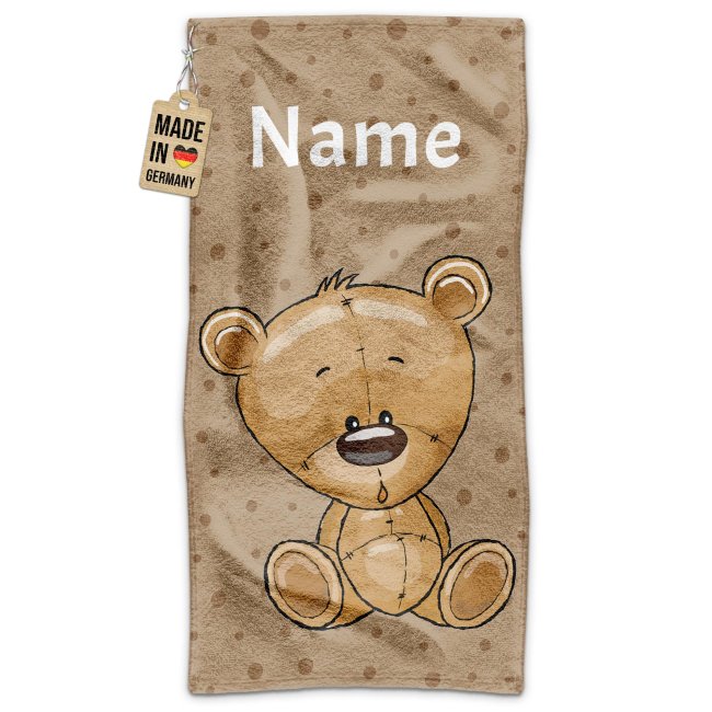 Kinder-Handtuch - B&auml;r - mit Name - 140 x 70 cm