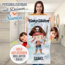 Kinder-Handtuch - Kapit&auml;n - mit Name - in zwei...