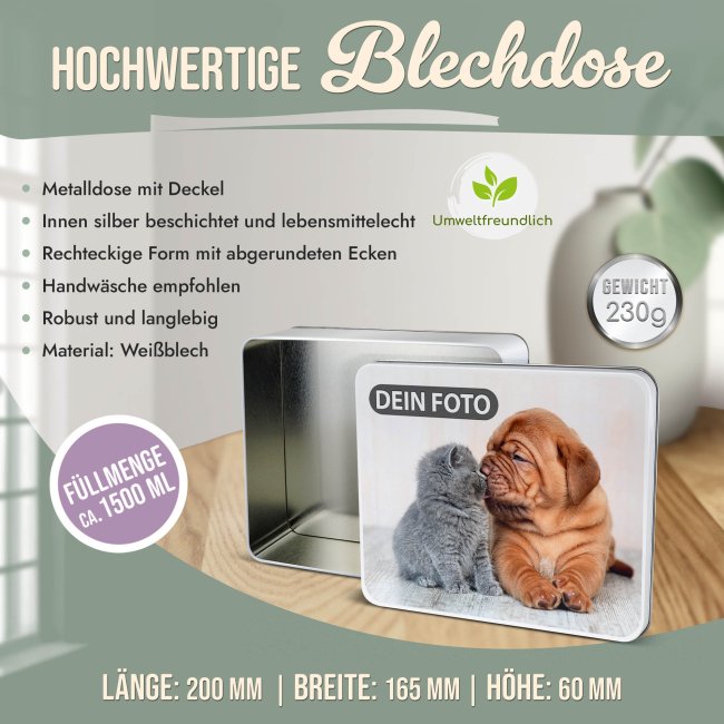 Geschenkdose mit Foto &amp; Text selbst gestalten - 1500 ml