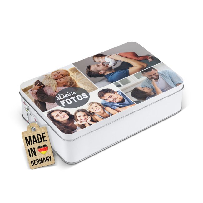 Geschenkdose mit Collage f&uuml;r 4 Fotos - 450 ml