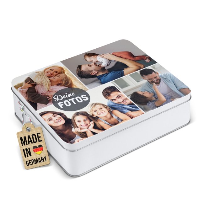 Geschenkdose mit Collage f&uuml;r 4 Fotos - 1500 ml