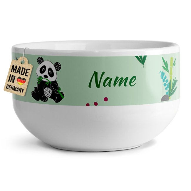 Kinder-M&uuml;slisch&uuml;ssel - Panda - mit Name - 500 ml