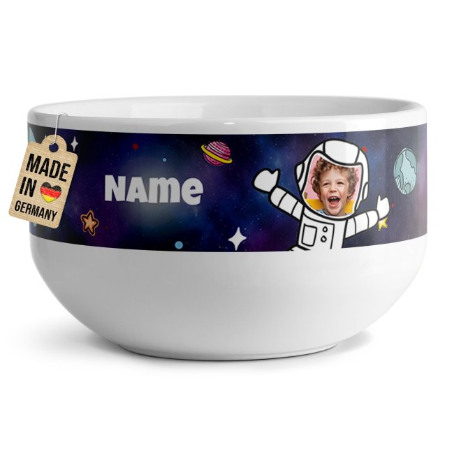 Kinder-M&uuml;slisch&uuml;ssel - Astronaut - mit Name und Foto