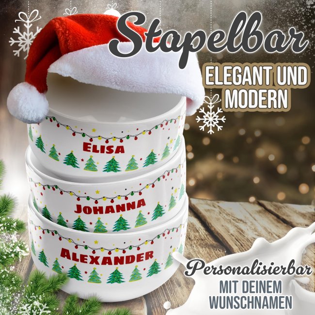 M&uuml;slisch&uuml;ssel - Frohe Weihnachten - mit Name - 500 ml