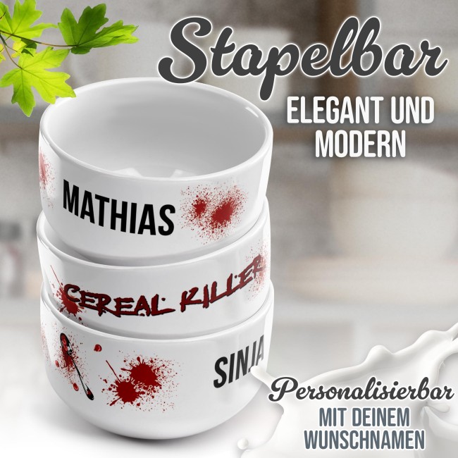 M&uuml;slisch&uuml;ssel - Cereal Killer - mit Name - 500 ml