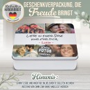 Geschenkdose mit Collage f&uuml;r 4 Fotos &amp; Text - in...