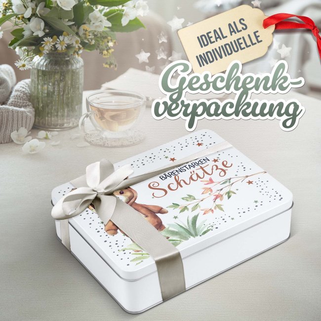 Kinder-Geschenkdose -B&auml;renstarke Sch&auml;tze - in drei Gr&ouml;&szlig;en