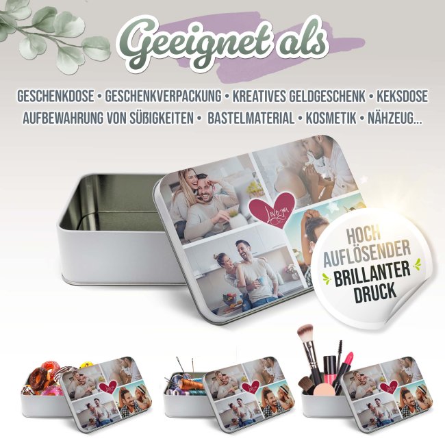 Liebe-Geschenkdose - Love you - mit Fotos - in drei Gr&ouml;&szlig;en