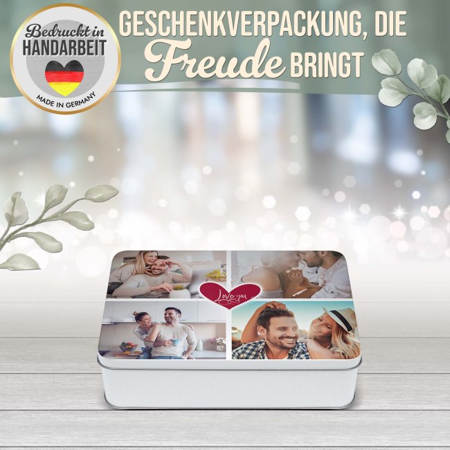 Liebe-Geschenkdose - Love you - mit Fotos - in drei Gr&ouml;&szlig;en