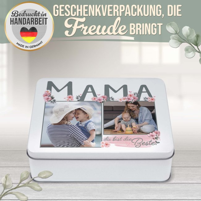 Geschenkdose - Du bist die Beste Mama - mit Fotos - in drei Gr&ouml;&szlig;en