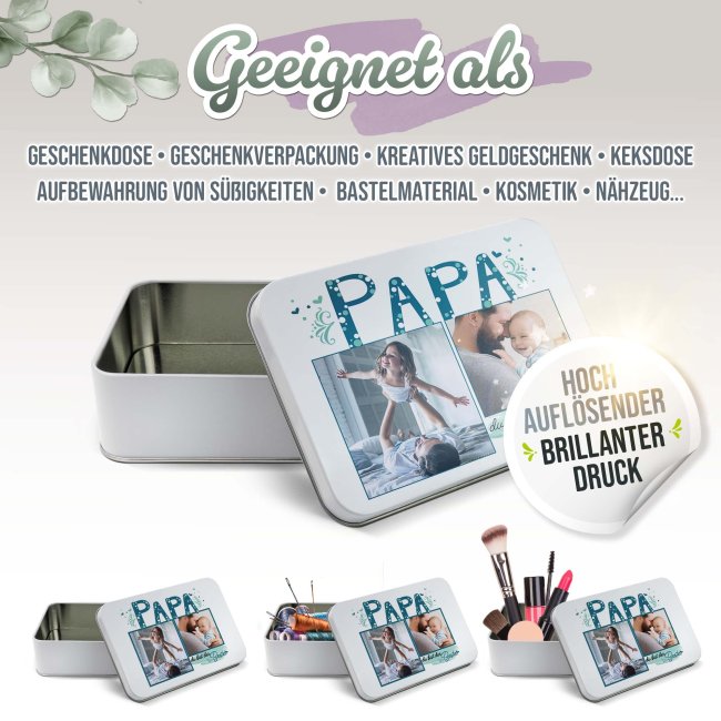 Geschenkdose - Du bist der Beste Papa - mit Fotos - in drei Gr&ouml;&szlig;en