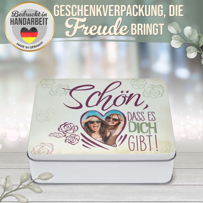 Geschenkdose - Sch&ouml;n das es dich gibt - mit Foto - in drei Gr&ouml;&szlig;en