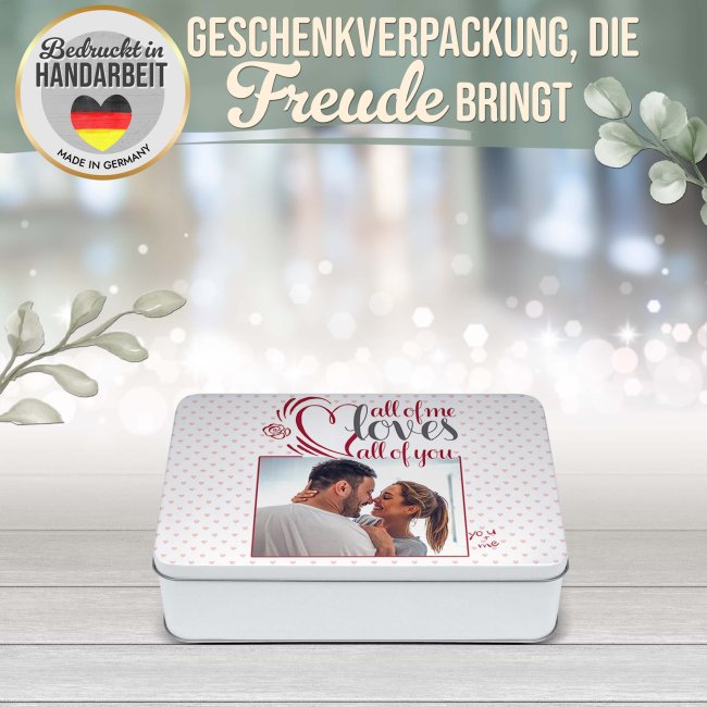 Liebe-Geschenkdose - All of me - mit Foto - in drei Gr&ouml;&szlig;en
