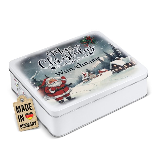 Weihnachtsdose - Merry Christmas - mit Name - 1500 ml