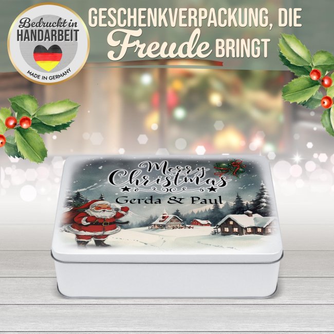 Weihnachtsdose - Merry Christmas - mit Name - 1500 ml