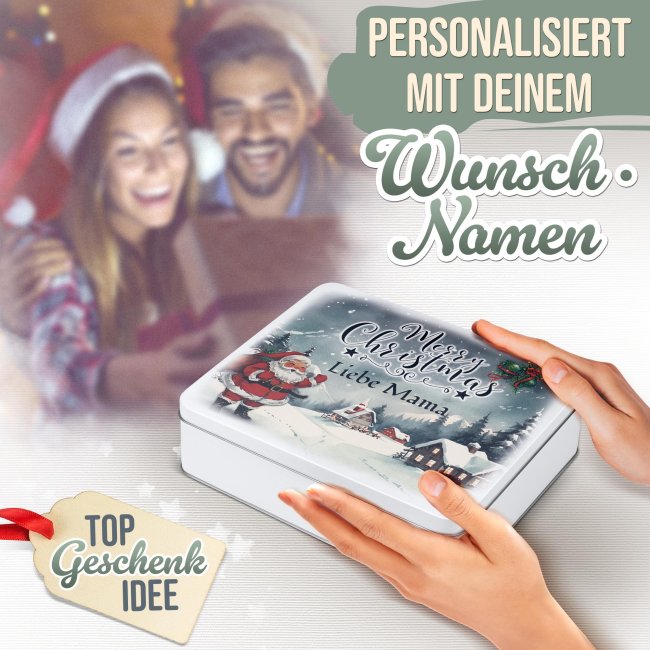 Weihnachtsdose - Merry Christmas - mit Name - 1500 ml
