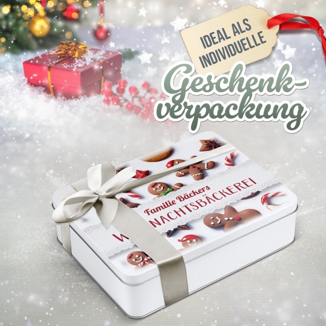 Pl&auml;tzchendose - Weihnachtsb&auml;ckerei - mit Name - in drei Gr&ouml;&szlig;en