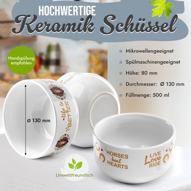 Pferde-M&uuml;slisch&uuml;ssel - Life is better with a horse - 500 ml