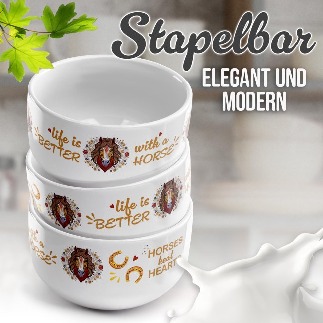 Pferde-M&uuml;slisch&uuml;ssel - Life is better with a horse - 500 ml