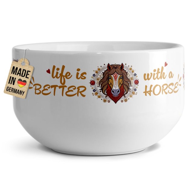 Pferde-M&uuml;slisch&uuml;ssel - Life is better with a horse - 500 ml
