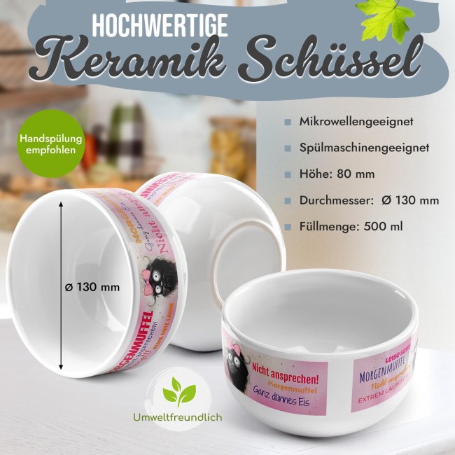 M&uuml;slisch&uuml;ssel f&uuml;r Frauen - Achtung Morgenmuffel - 500 ml