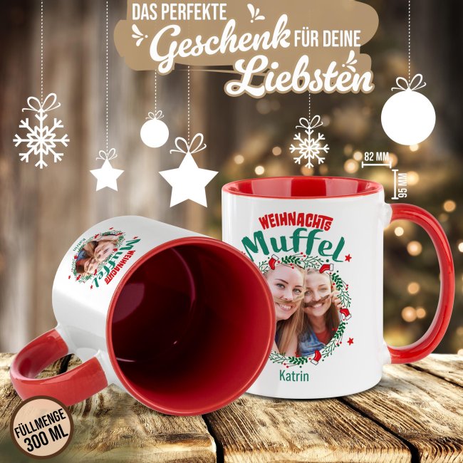 Weihnachtstasse - Weihnachtsmuffel - mit Name &amp; Foto