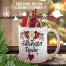 Weihnachtstasse f&uuml;r Bruder - in 4 Farben