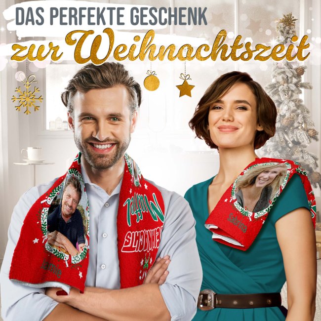 Lustiges Handtuch Weihnachtsmuffel - mit Name &amp; Foto - in drei Gr&ouml;&szlig;en
