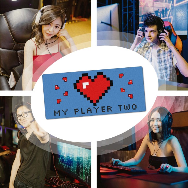 Gaming-Mousepad mit Spruch - My Player Two - 90 x 40 cm, Blau