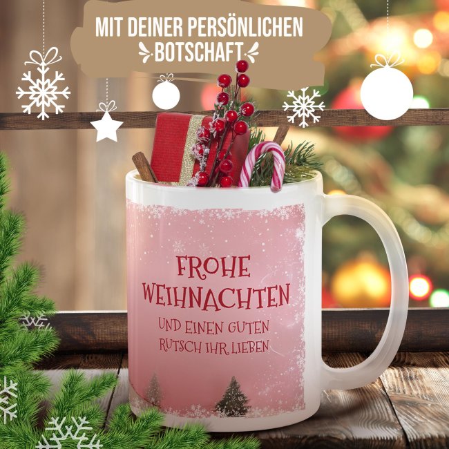 Weihnachtstasse HO HO HO mit Wunschtext - in 10 Farben