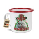 Weihnachts-Emailletasse - Ich hasse Weihnachten - Rand...