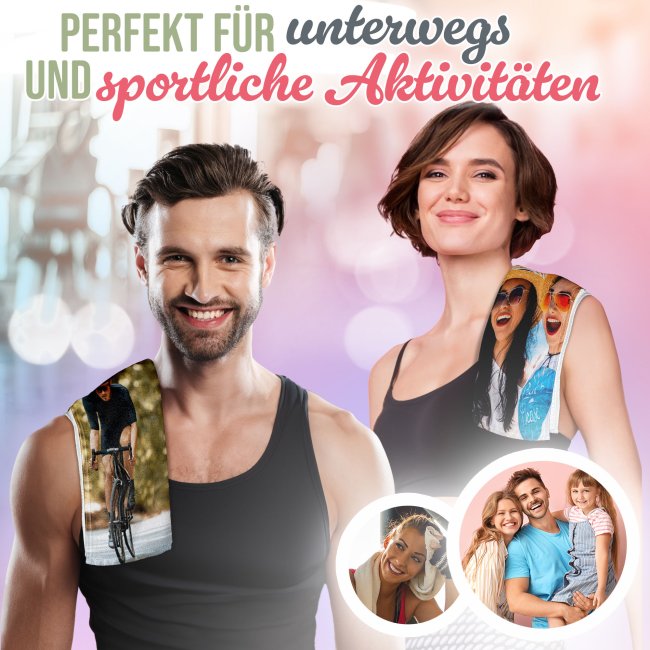 G&auml;stehandtuch bedrucken - mit Foto selbst gestalten - 50 x 30 cm Hochformat