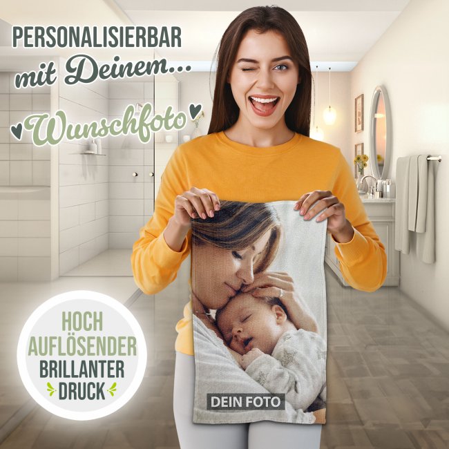 G&auml;stehandtuch bedrucken - mit Foto selbst gestalten - 50 x 30 cm Hochformat