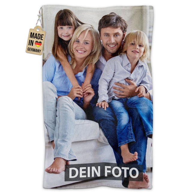 G&auml;stehandtuch bedrucken - mit Foto selbst gestalten - 50 x 30 cm Hochformat