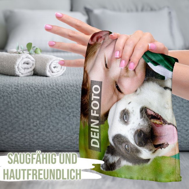 G&auml;stehandtuch bedrucken - mit Foto selbst gestalten - 50 x 30 cm Querformat