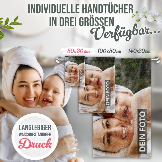 G&auml;stehandtuch bedrucken - mit Foto selbst gestalten - 50 x 30 cm Querformat