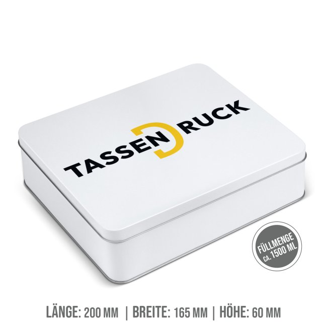 Metalldose bedrucken - aus Wei&szlig;blech - 1500 ml - inkl. Druck