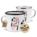 Emaille-Tasse - Be wild and free - mit Name - 480 ml