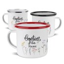 Emaille-Tasse - Gartenfee - mit Name - 300 ml