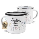 Emaille-Tasse - Gartenfee - mit Name - 480 ml