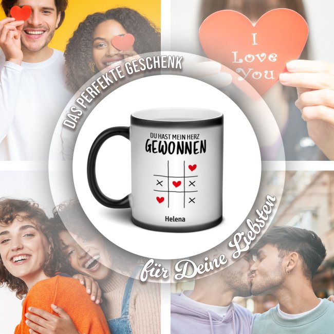 Magic Mug Zaubertasse mit Name - Du hast mein Herz gewonnen - 300 ml