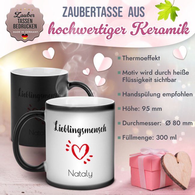 Magic Mug Zaubertasse mit Name - Lieblingsmensch - 300 ml