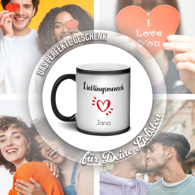 Magic Mug Zaubertasse mit Name - Lieblingsmensch - 300 ml