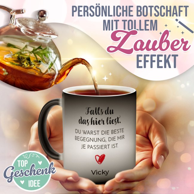 Magic Mug Zaubertasse mit Name - Du bist meine beste Begegnung - 300 ml