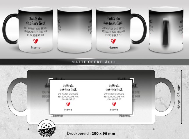 Magic Mug Zaubertasse mit Name - Du bist meine beste Begegnung - 300 ml