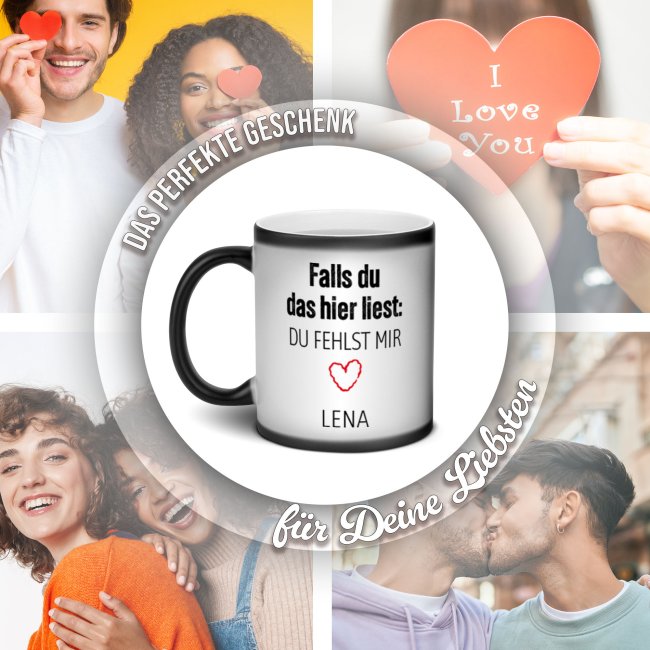 Magic Mug Zaubertasse mit Name - Du fehlst mir - 300 ml